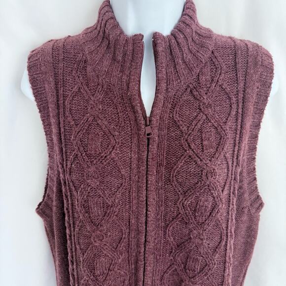 Denim&Co Zip Up Sweater Vest Size Medium - Picture 2 of 10